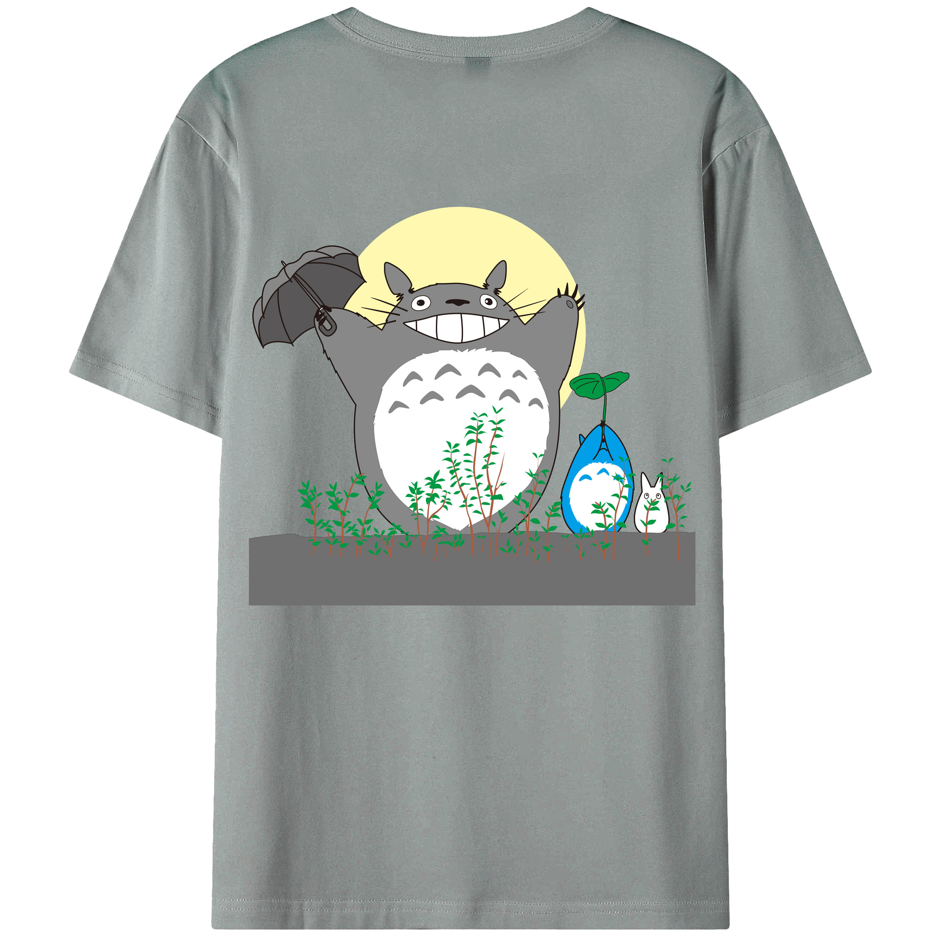 （画像用） となりのトトロ 草壁メイ 草壁サツキ My Neighbor Totoro Satsuki Kusakabe Mei Kusakabe 綿100％ メンズ半袖Tシャツ（バックプリント） 通気性